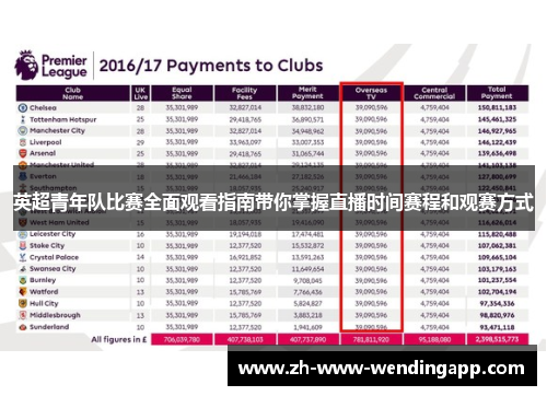 英超青年队比赛全面观看指南带你掌握直播时间赛程和观赛方式